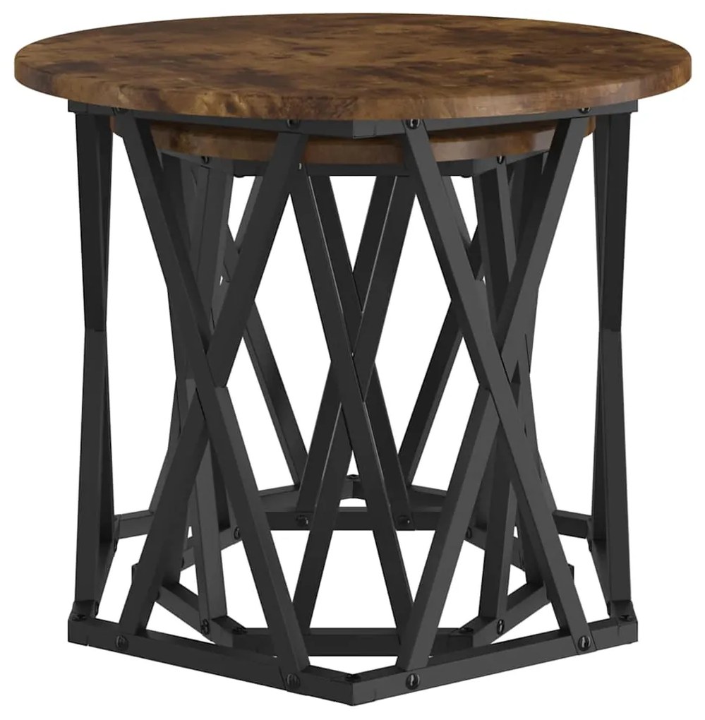 vidaXL Τραπεζάκι Πλευράς 2 pcs Καπνιστή δρυς 50 x 50 x 40 cm