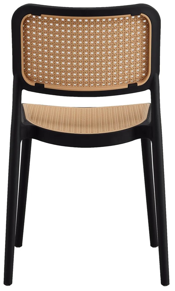 Καρέκλα ΜΕΚΟ C5934.02 Πολυπροπυλενίου Μαύρη με Ψάθα Μπέζ 41x49x102Υ εκ. 41x49x102 εκ.