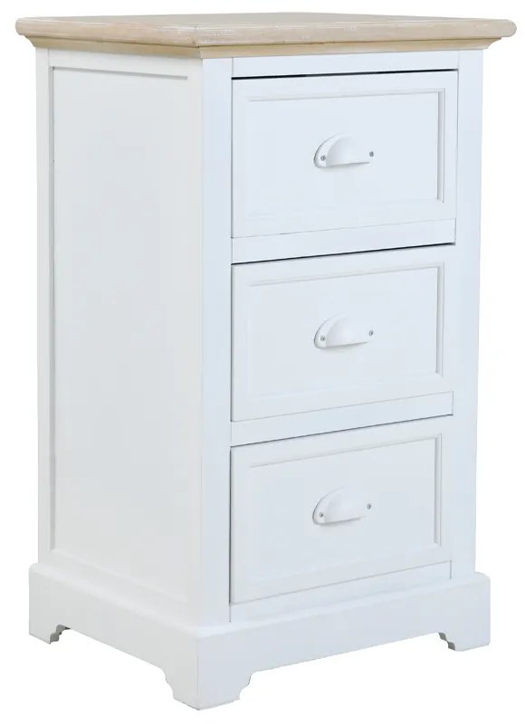 KIMOLOS ΚΟΜΟΔΙΝΟ 3ΣΥΡΤΑΡΙΑ ΛΕΥΚΟ ΦΥΣΙΚΟ 43x35xH71cm - 09-1550 - 09-1550