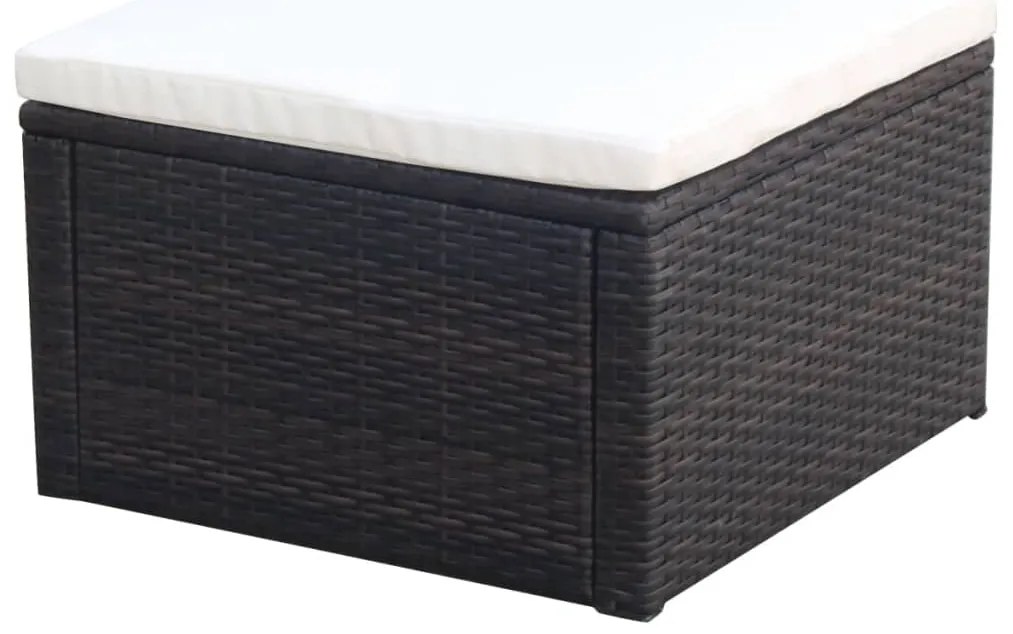 vidaXL Υποπόδιο Καφέ 53 x 53 x 30 εκ. από Συνθετικό Ρατάν