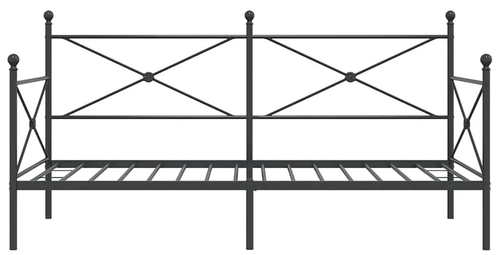 vidaXL Κρεβάτι ημέρας χωρίς στρώμα Μαύρο 100x190 cm Ατσάλι