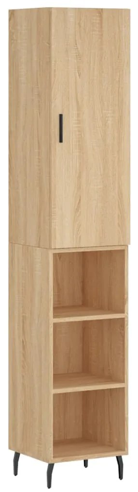 vidaXL Μπουφές Sonoma δρυς 34,5 x 34 x 180 εκ. από Επεξεργασμένο Ξύλο