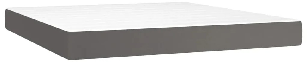 vidaXL Στρώμα με Pocket Springs Γκρι 180x200x20 εκ. Συνθετικό Δέρμα