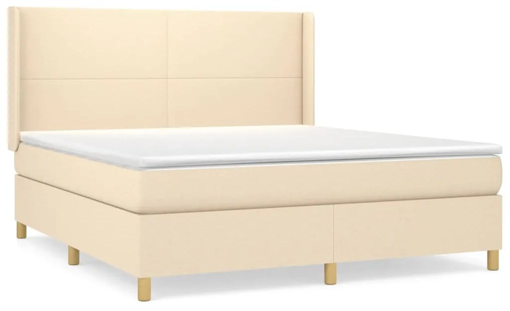 ΚΡΕΒΑΤΙ BOXSPRING ΜΕ ΣΤΡΩΜΑ ΚΡΕΜ 180X200 ΕΚ. ΥΦΑΣΜΑΤΙΝΟ 3131854