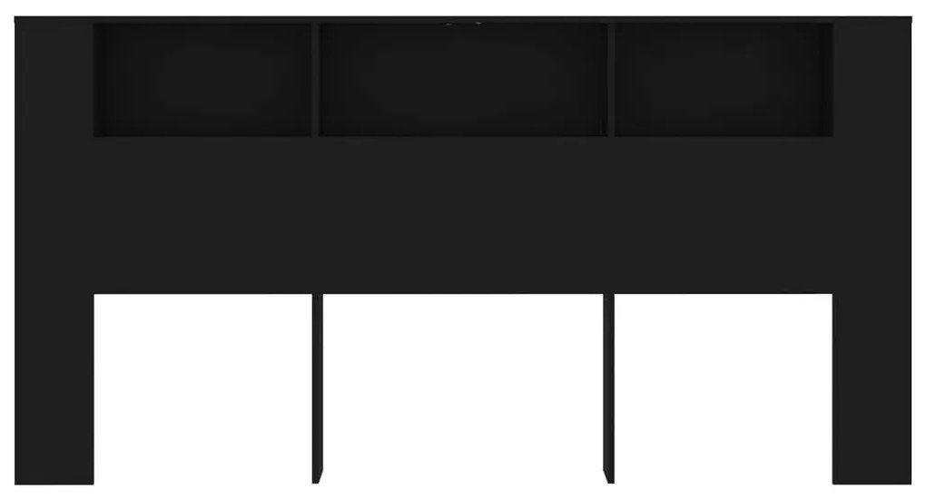 Κεφαλάρι Με Αποθηκευτικό Χώρο Μαύρο 200x18,5x104,5 εκ. - Μαύρο