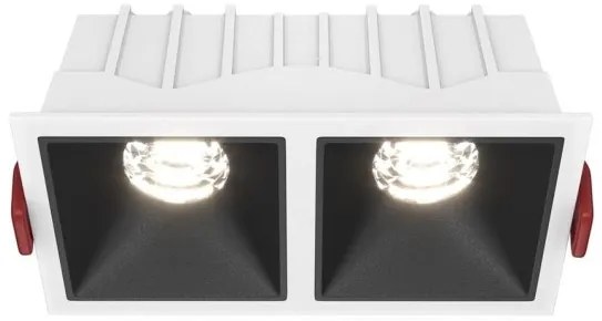 Χωνευτό Σποτ Οροφής Alfa LED 20W 4000K Διπλό Μαύρο-Λευκό DL043-02-10W4K-SQ-WB MAYTONI-DL043-02-10W4K-SQ-WB-Μαύρο-Λευκό DL043-02-10W4K-SQ-WB