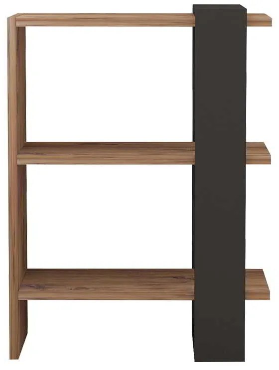 Βιβλιοθήκη Maverick pakoworld σε sonoma-ανθρακί απόχρωση 51,8x25x70εκ