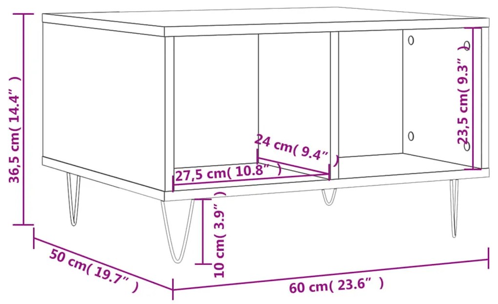 ΤΡΑΠΕΖΑΚΙ ΣΑΛΟΝΙΟΥ ΛΕΥΚΟ 60X50X36,5 ΕΚ. ΑΠΟ ΕΠΕΞΕΡΓΑΣΜΕΝΟ ΞΥΛΟ 830540