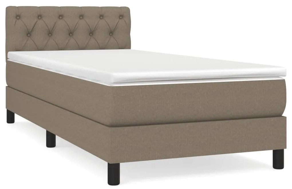 vidaXL Κρεβάτι Boxspring με Στρώμα Taupe 80x200 εκ. Υφασμάτινο