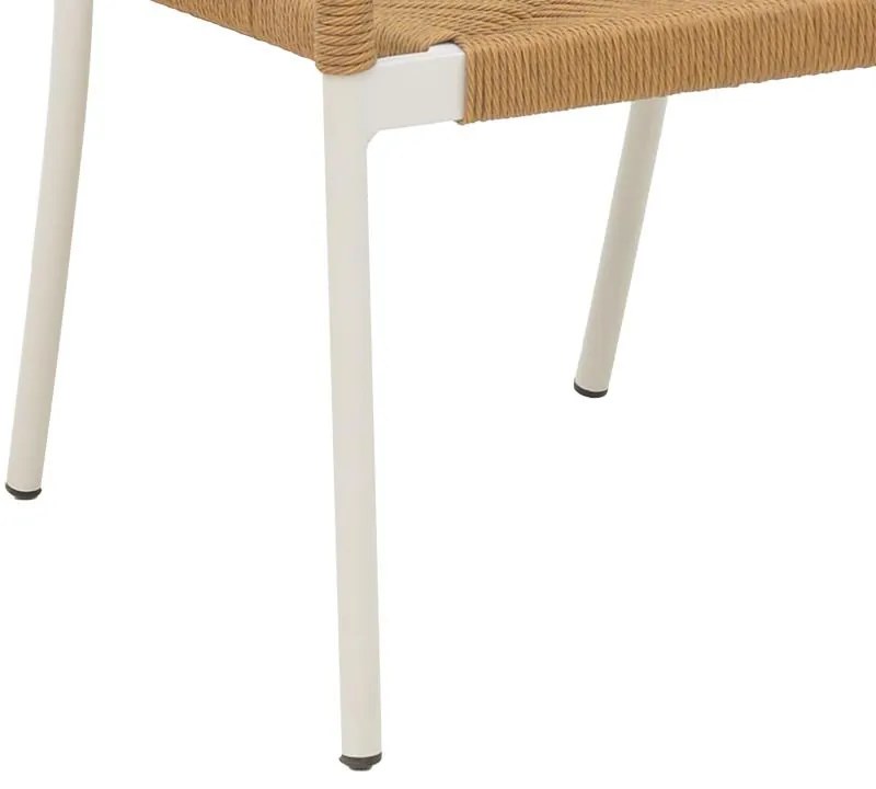 Καρέκλα - Πολυθρόνα αλουμινίου Norture στοιβαζόμενη λευκός σκελετός-φυσικό rattan 57x61x85 εκ. 57x61x85 εκ.