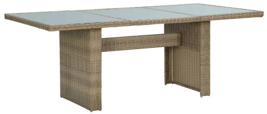 vidaXL Τραπεζαρία Κήπου Καφέ 200x100x74 εκ. από Γυαλί/Συνθετικό Ρατάν