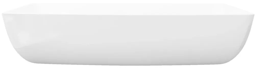 Πολυτελής Κεραμικός Νιπτήρας Μακρόστενος Λευκός 71 x 39 cm - Λευκό