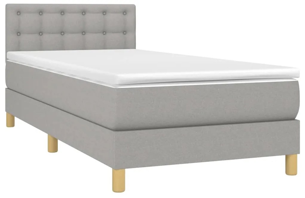 ΚΡΕΒΑΤΙ BOXSPRING ΜΕ ΣΤΡΩΜΑ ΑΝΟΙΧΤΟ ΓΚΡΙ 100X200 ΕΚ. ΥΦΑΣΜΑΤΙΝΟ 3140913