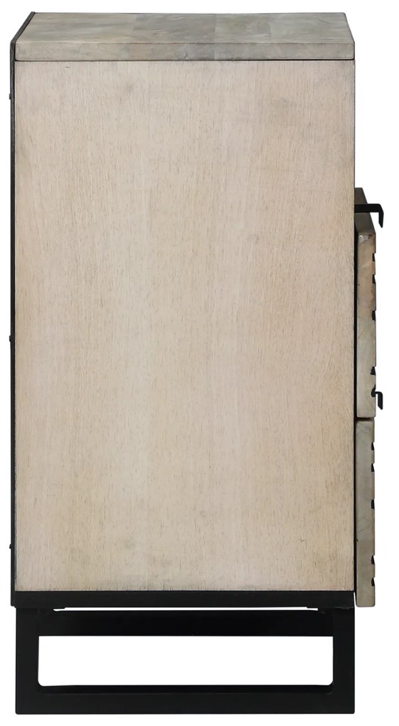 vidaXL Κομοδίνα με συρτάρι Λευκό και Μαύρο 50 x 33 x 60 εκ