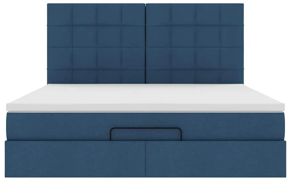 Οθωμανικό κρεβάτι με στρώμα μπλε 180x200cm ύφασμα 3313181