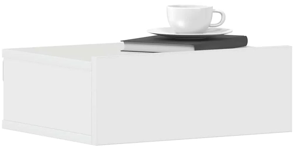 vidaXL Κομοδίνο Κρεμαστό Γυαλιστερό Λευκό 40x30x15 εκ. από Επεξ. Ξύλο