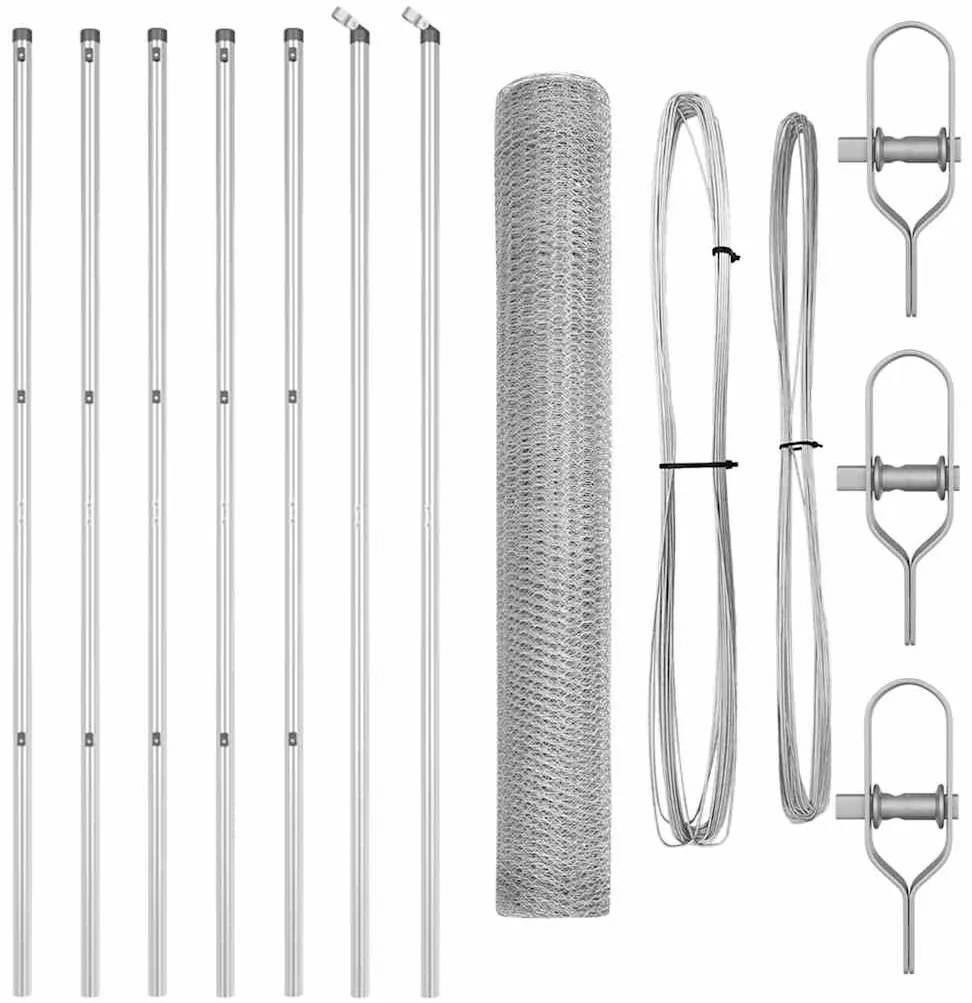 vidaXL Στύλος Περιφράξεων Ασημί 10 x 1 m (25 mm δίκτυο) Ατσάλι