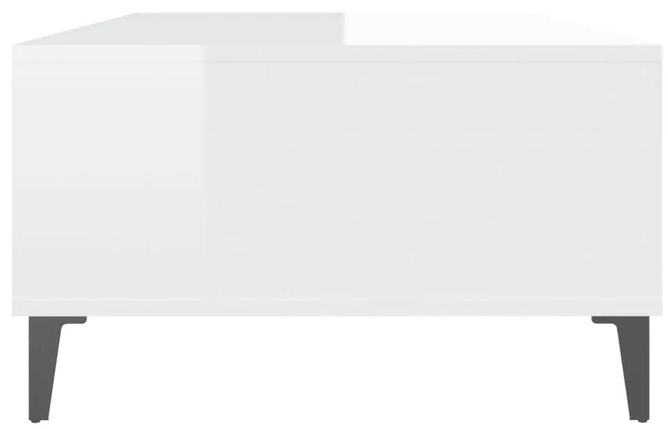 vidaXL Τραπεζάκι Σαλονιού Γυαλιστερό Λευκό 103,5x60x35 εκ. Μοριοσανίδα