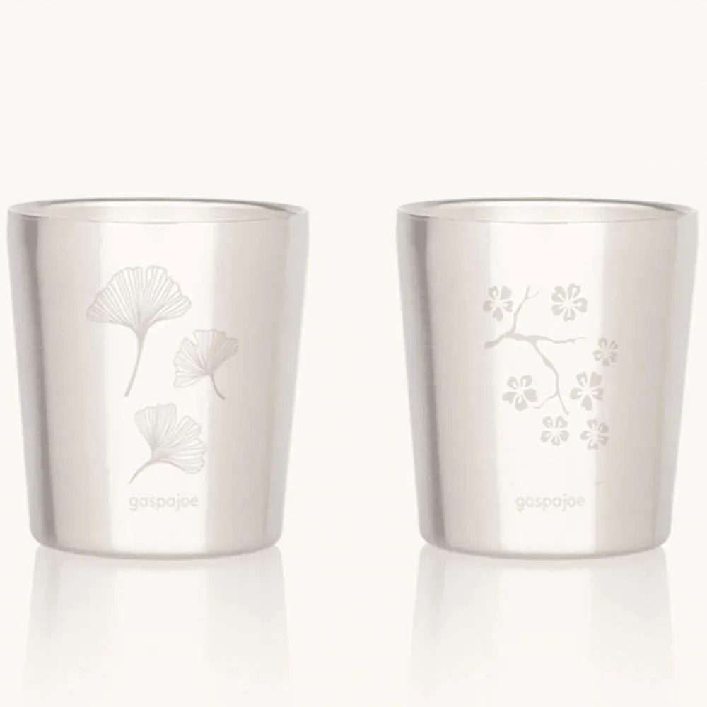 Φλυτζάνια Espresso Arty Ginkgo/Cherry Tree (Σετ 2Τμχ) GSJASET8 7x7cm 180ml Inox Gaspajoe Stainless Steel