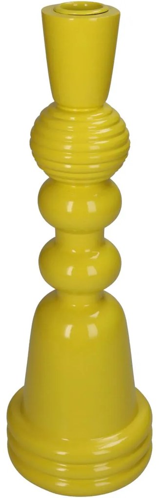 Κηροπήγιο ArteLibre Κίτρινο Polyresin 10x10x30cm-05155323