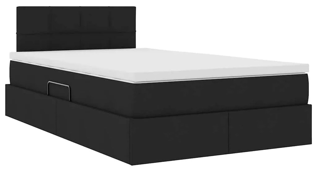vidaXL Κρεβάτι με αποθηκευτικό χώρο και στρώμα Μαύρο 120 x 190 cm