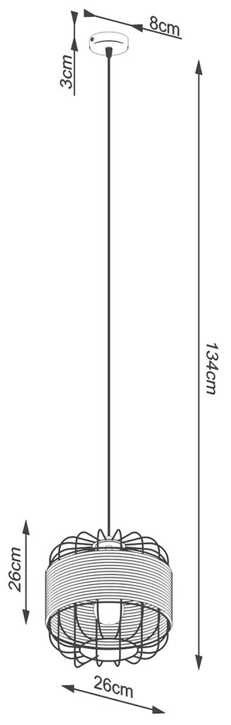 Sollux Κρεμαστό φωτιστικό Fost 1,1xE27/15w, Χρώμα μαύρο