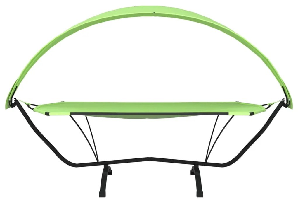 vidaXL Ξαπλώστρα Εξ.Χωρ. με Σκέπαστρο Πράσινη Ατσάλι + Ύφασμα Oxford