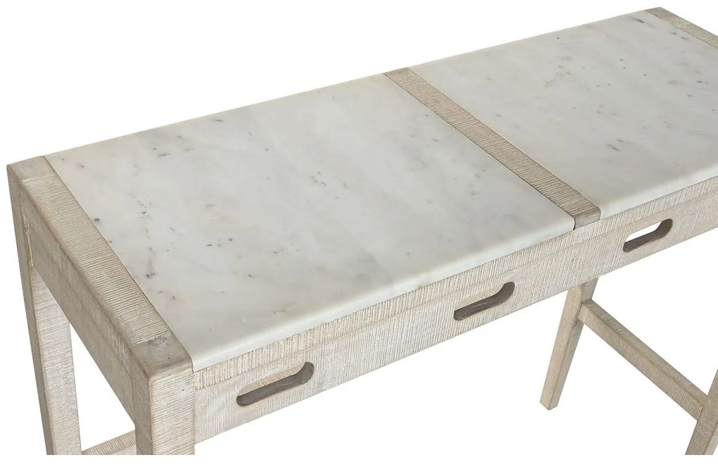 Σετ Τραπέζι με Καρέκλες Home ESPRIT Λευκό Φυσικό 112 x 40 x 96 cm