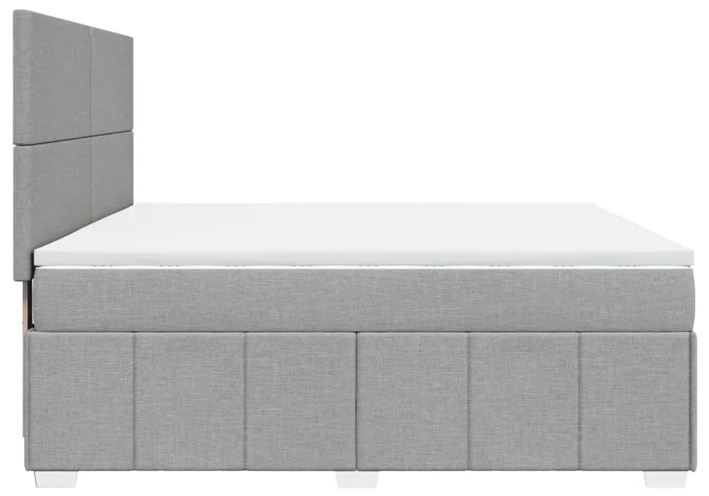 vidaXL Κρεβάτι Boxspring με Στρώμα Ανοιχτό Γκρι 180x200 εκ. Υφασμάτινο