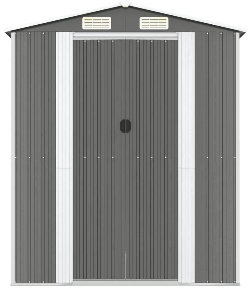 vidaXL Αποθήκη Κήπου Ανοιχτό γκρι 192x191x223 εκ. Γαλβανισμένο Ατσάλι
