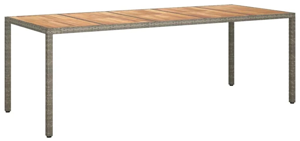 vidaXL Τραπέζι Κήπου για Φαγητό Γκρι 250 x 100 x 75 cm Πολυ ράταν