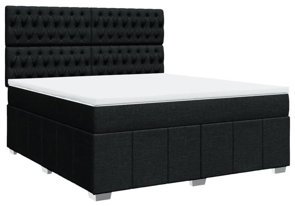 ΚΡΕΒΑΤΙ BOXSPRING ΜΕ ΣΤΡΩΜΑ ΜΑΥΡΟ 180X200 ΕΚ. ΥΦΑΣΜΑΤΙΝΟ 3294056