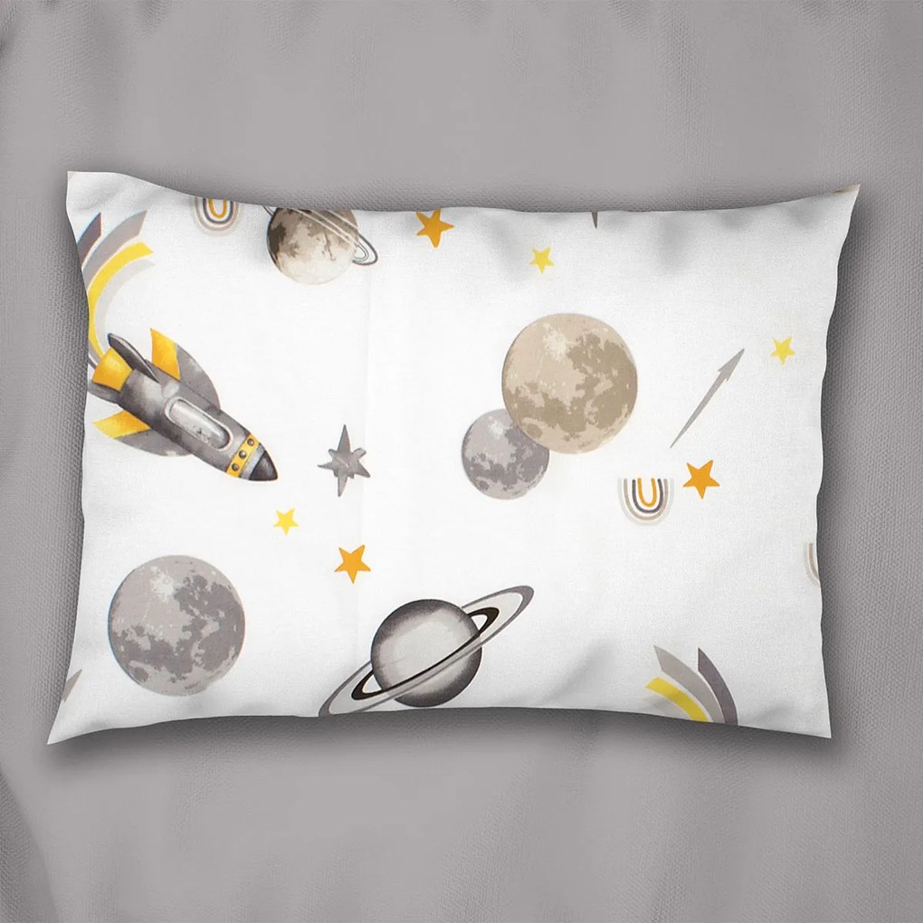Βρεφική Μαξιλαροθήκη (35x45) Dimcol Space Mission 183 White - Grey