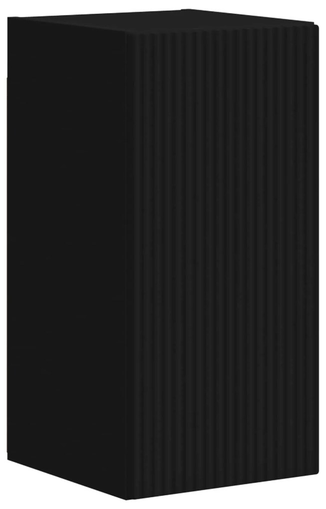 vidaXL Σετ επίπλου τηλεόρασης Επιτοίχιο 3 pcs Μαύρο Επεξεργασμένο ξύλο