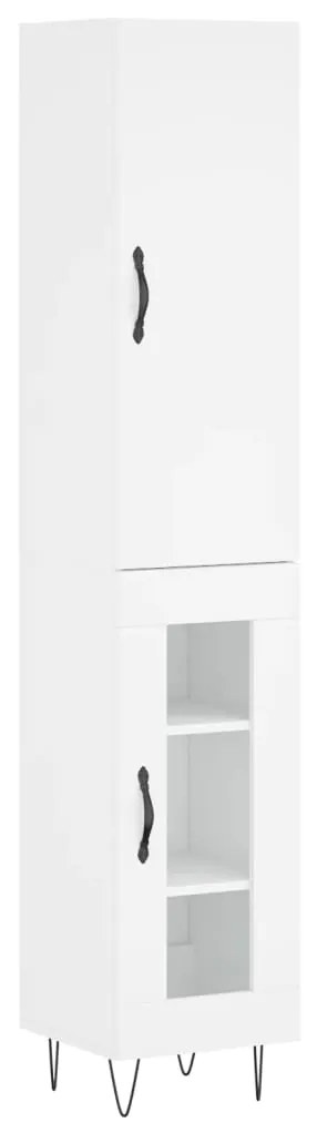 vidaXL Ντουλάπι Λευκό 34,5 x 34 x 180 εκ. από Επεξεργασμένο Ξύλο