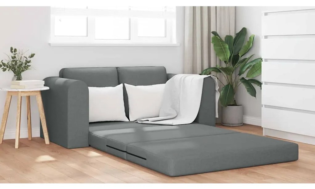 vidaXL Κρεβάτι καναπές Σκούρο γκρι 148 x 71 x 83 εκ. ύφασμα