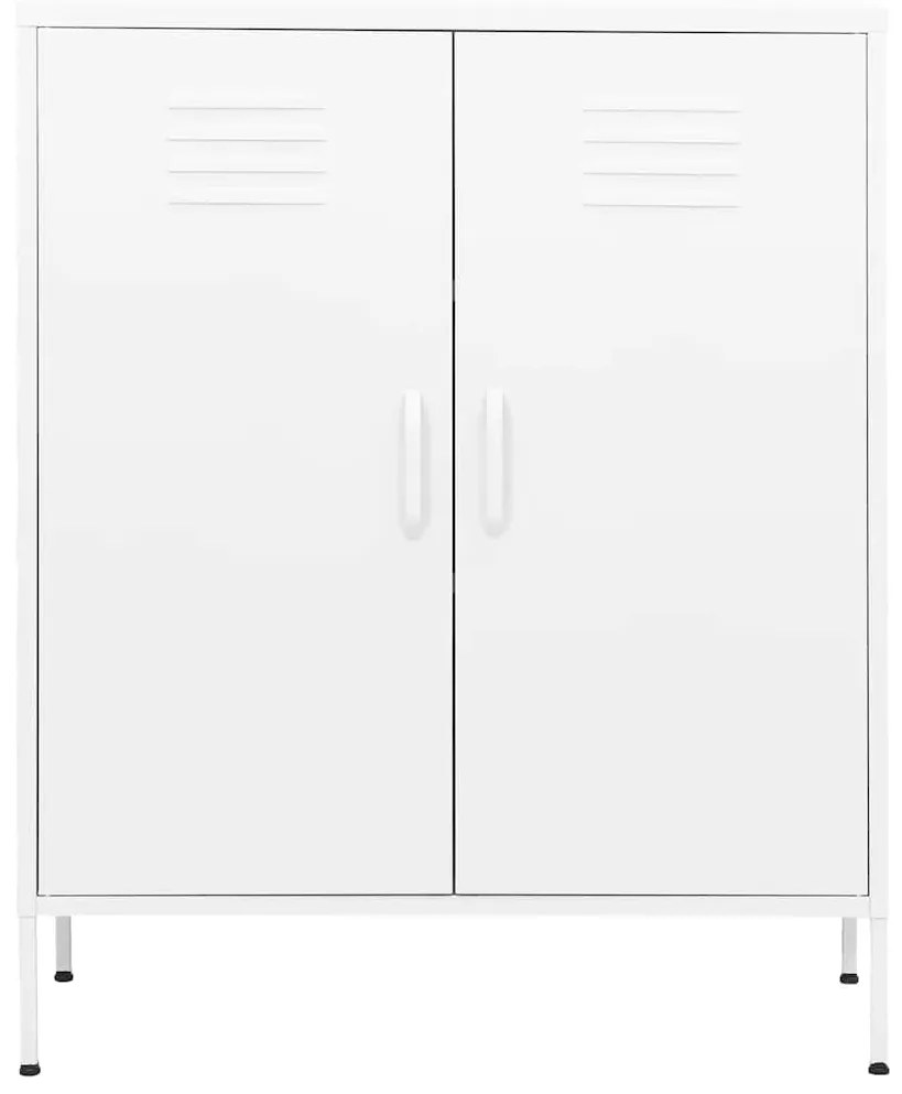 vidaXL Ντουλάπι Αποθήκευσης Λευκό 80 x 35 x 101,5 εκ. Ατσάλινο