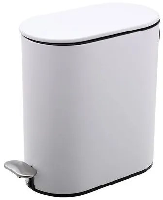 Estia Χαρτοδοχείο - Κάδος Μπάνιου Soft Close Slim Oval 5lt Ματ Λευκό 02-14575