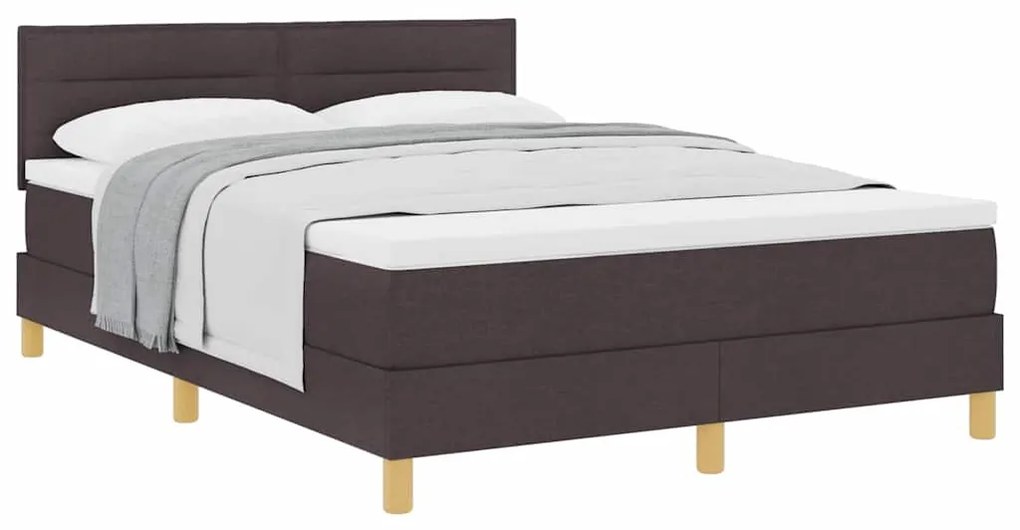 vidaXL Κρεβάτι box spring με στρώμα με στρώμα Σκούρο καφέ Σκούρο καφέ