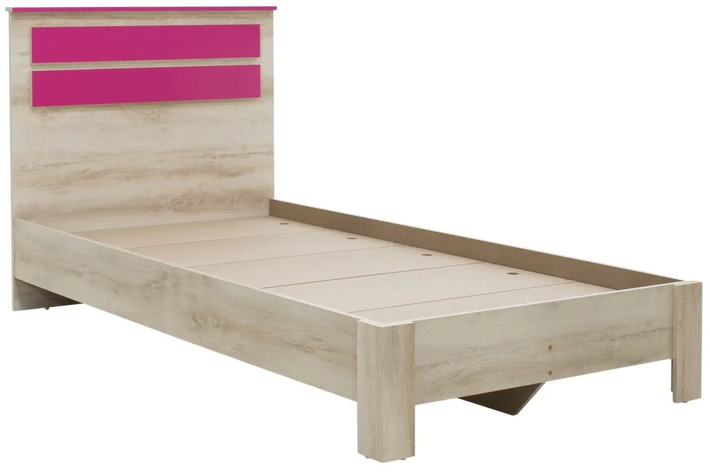 Κρεβάτι παιδικό Looney pakoworld σε χρώμα castillo-ροζ 100x200εκ - 123-000077