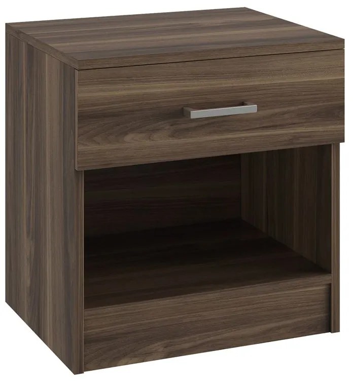 LIFE-W Κομοδίνο με 1 Συρτάρι, Απόχρωση Καρυδί 45x35x47cm Ε757,1
