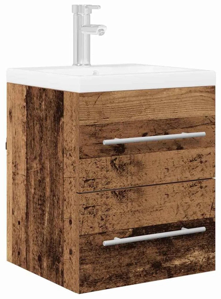 vidaXL Ντουλάπι νιπτήρα με συρτάρι Παλιό Ξύλο 38,5 x 41 x 48 εκ