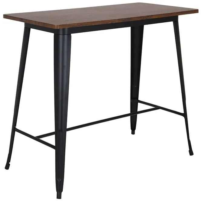 RELIX Wood Dark Oak Τραπέζι Bar-Pro, Μέταλλο Βαφή Μαύρο 120x60x102cm