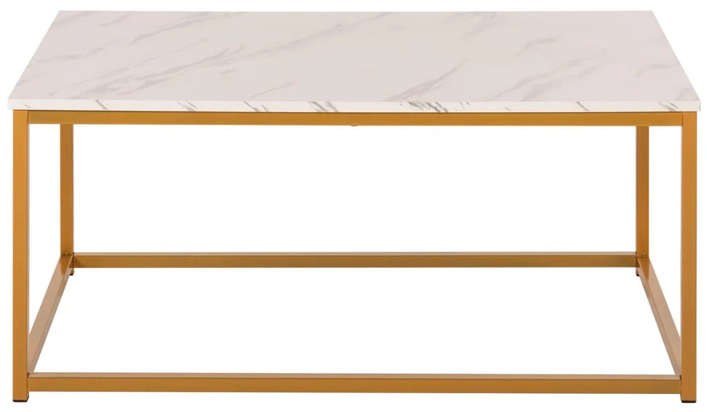 Τραπεζάκι σαλονιού SAFFRON C8975.11 Μελαμίνη Λευκό Μάρμαρο με Χρυσή Βάση 95x55x43.5Yεκ. 95x55x43.5 εκ.