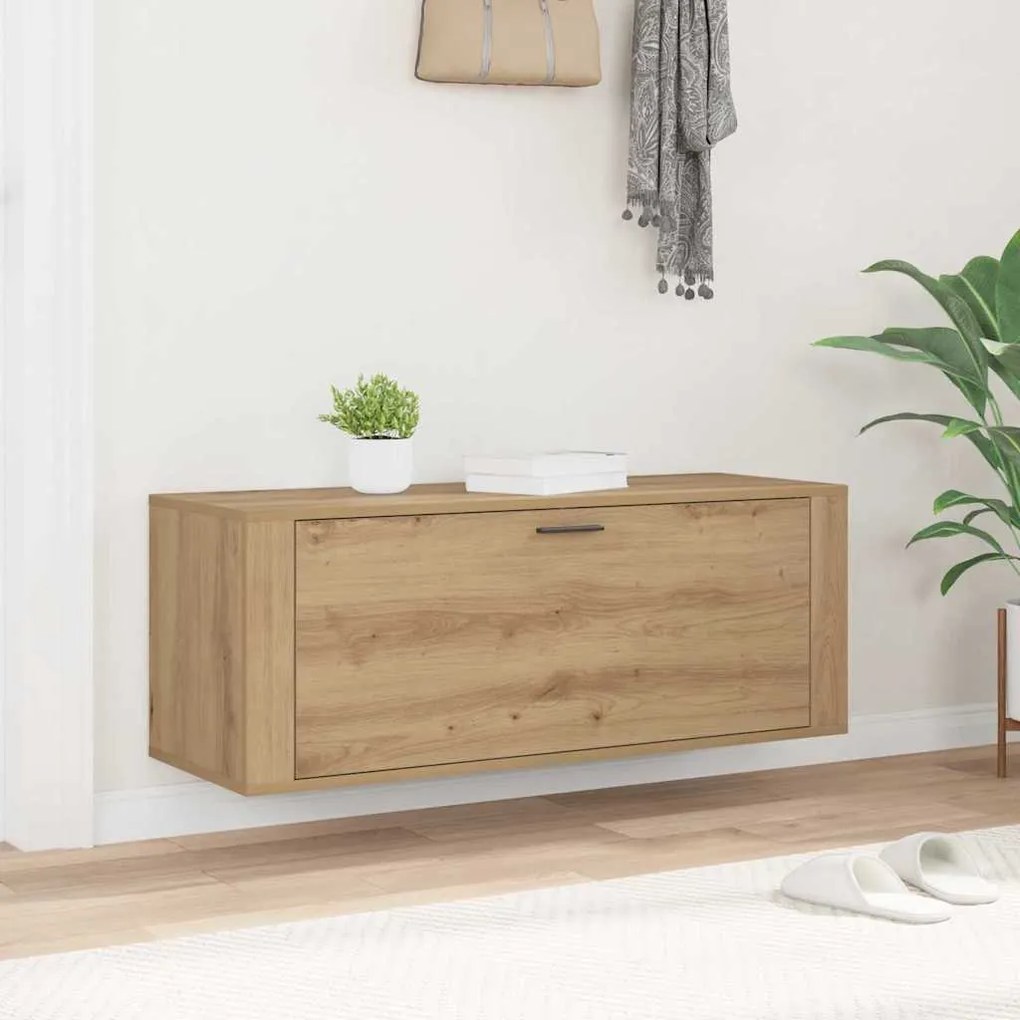 vidaXL Ντουλάπα Παπουτσιών με ράφι artisan δρυς 100 x 35 x 38 εκ.