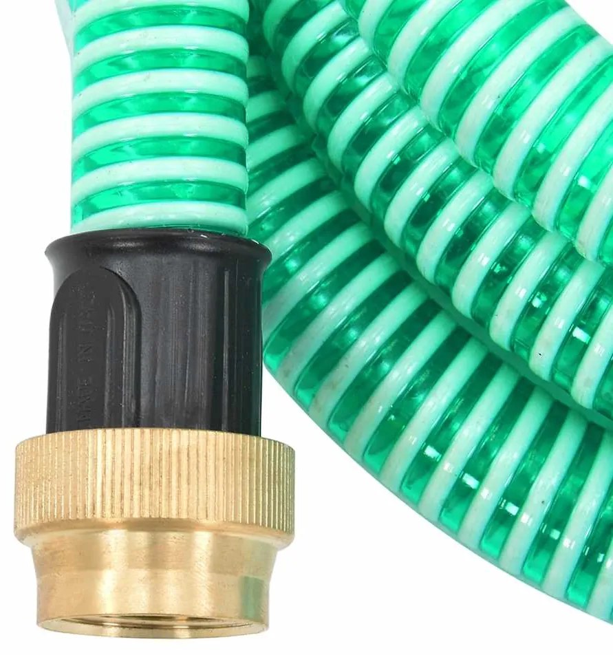 vidaXL Σωλήνας Αναρρόφησης Ορειχ. Συνδέσεις Πράσινος 3 μ/1,1" PVC