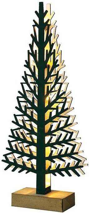 Διακοσμητικό LED Wooden small green Xmas tree  (10 τεμάχια)