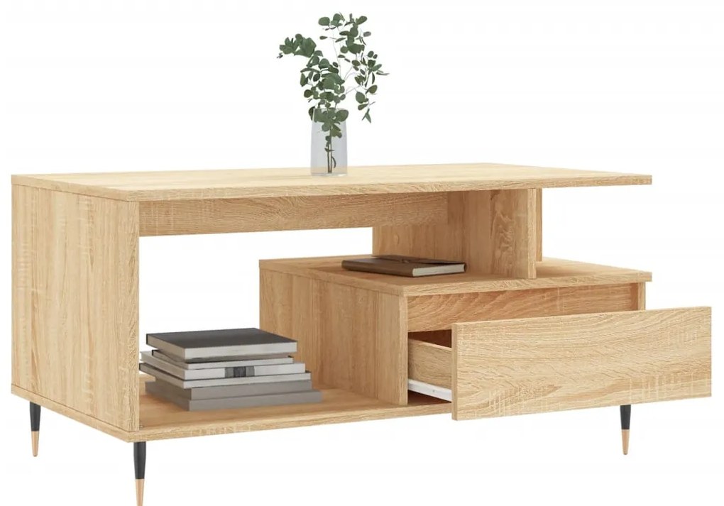 vidaXL Τραπεζάκι Σαλονιού Sonoma Δρυς 90x49x45 εκ. Επεξεργασμένο Ξύλο