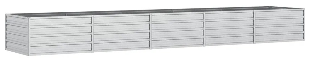 vidaXL Ζαρντινιέρα Υπερυψωμένη Ασημί 400x80x45 εκ. Γαλβανισμ. Χάλυβας