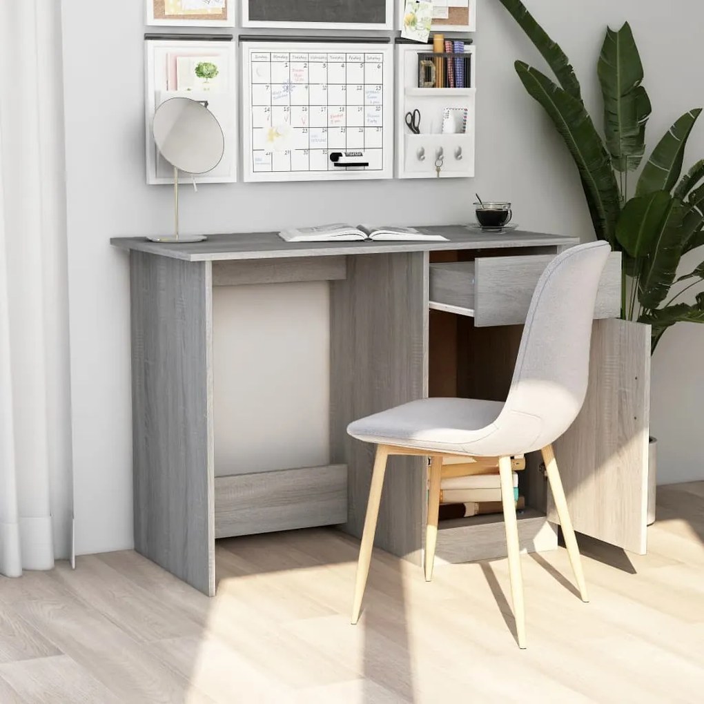 vidaXL Γραφείο Γκρι Sonoma 100x50x76 εκ. από Επεξεργασμένο Ξύλο